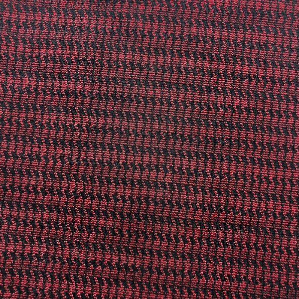 Picture of HOUNDSTOOTH SPANDEX DOUBLE JERSEY - BLACK MAROON - KNIT FABRIC - ARDEE857