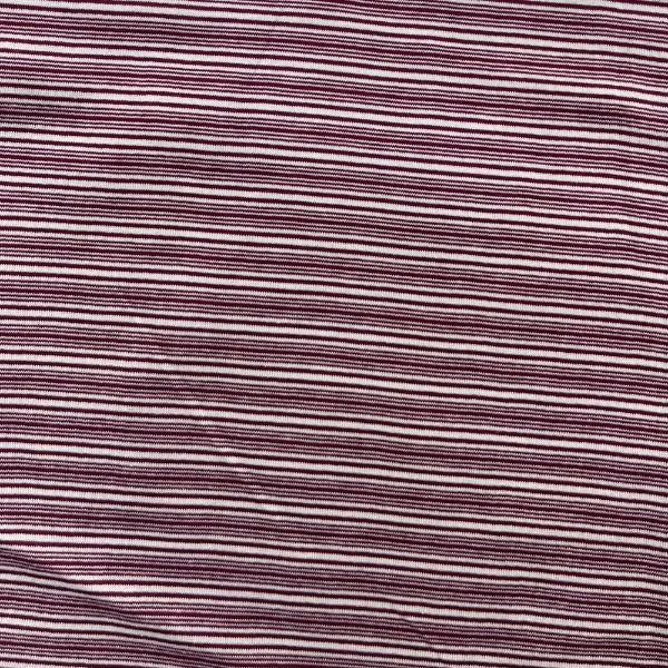 Picture of STRIPE MERCERISED COTTON JERSEY - MAROON WHITE - KNIT FABRIC - ARDEE1413