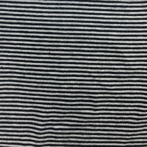 Picture of STRIPES COTTON SPANDEX JERSEY - HEATHER GREY BLACK - KNIT FABRIC - ARDEE838