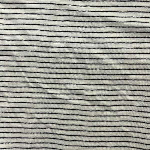 Picture of STRIPE COTTON SLUB JERSEY - OATMEAL BLACK - KNIT FABRIC - ARDEE1217