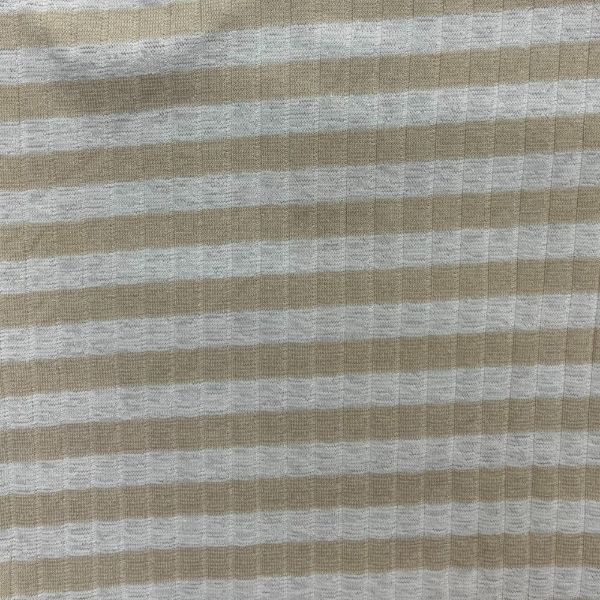 Picture of STRIPE SLUB DROP NEEDLE SPANDEX RIB - LIGHT BEIGE OFF-WHITE - KNIT FABRIC - ARDEE1716