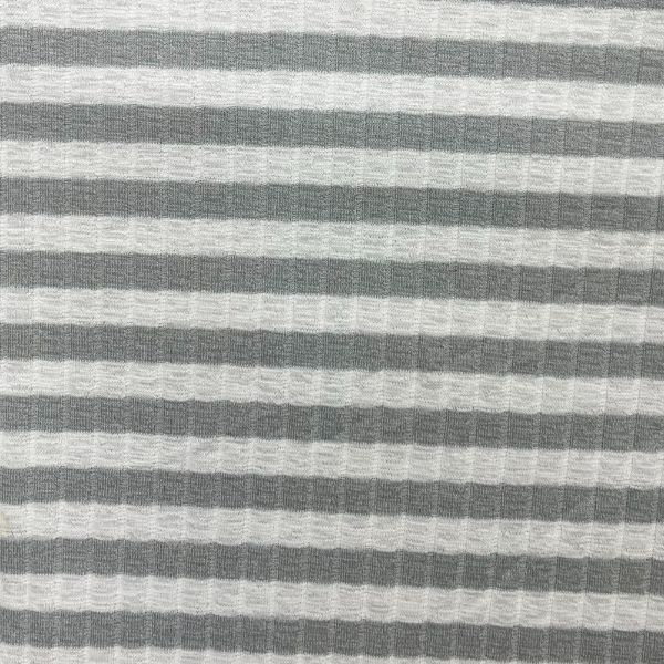 Picture of STRIPE SLUB DROP NEEDLE SPANDEX RIB - LIGHT GREY OFF-WHITE - KNIT FABRIC - ARDEE1712