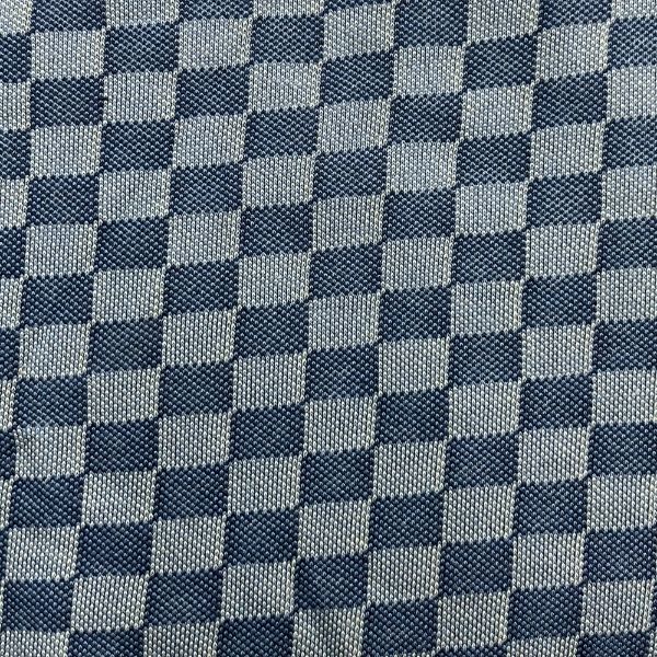 Picture of CHECK DESIGN JACQUARD JERSEY - NAVY BLUE SLATE WHITE - KNIT FABRIC - ARDEE2572